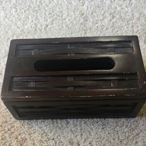 Dark Brown Wooden Tissue Box